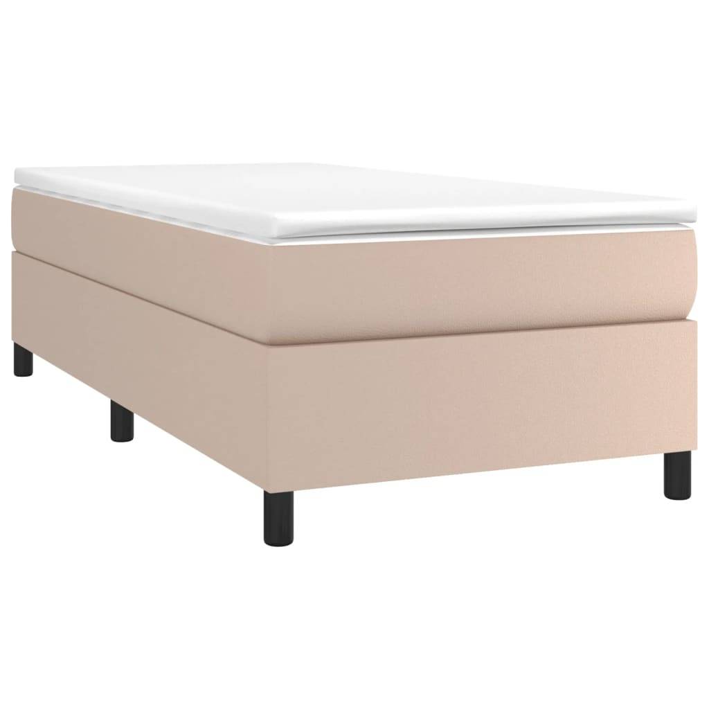 vidaXL Bettgestell Cappuccino-Braun 90x200 cm Kunstleder
