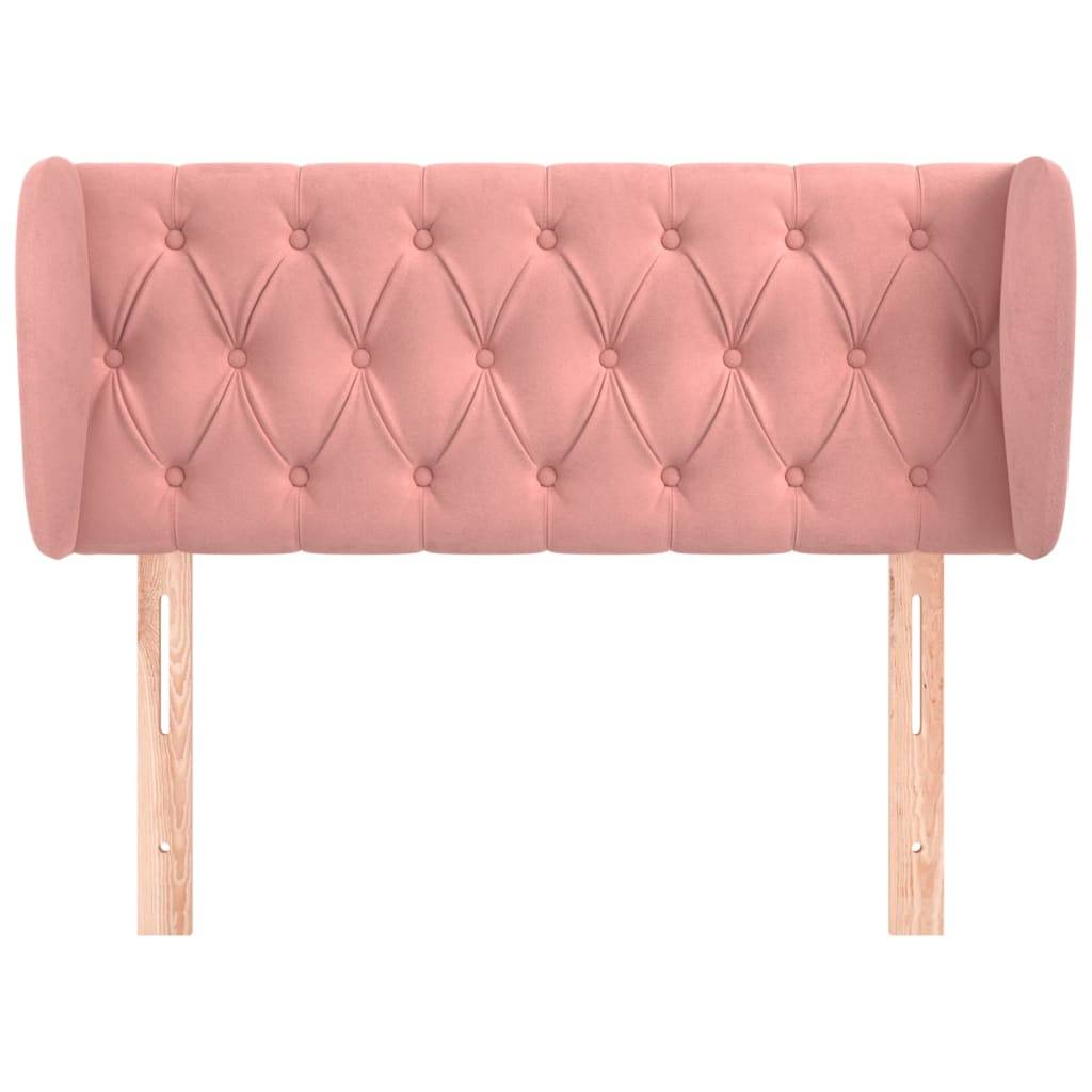 vidaXL Kopfteil mit Ohren Rosa 103x23x78/88 cm Samt