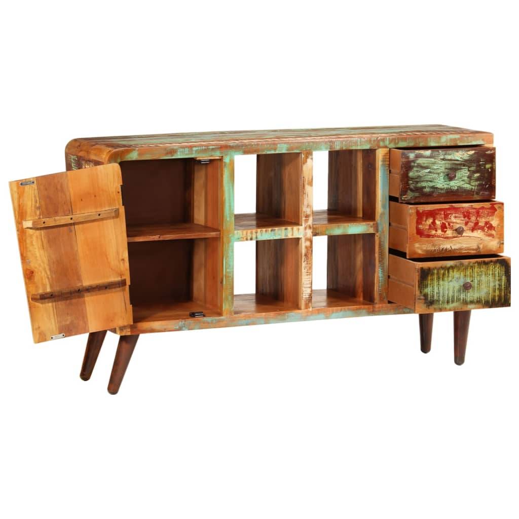 vidaXL Kommode Massivholz 1 Tür 4 Fächer und 3 Schubladen