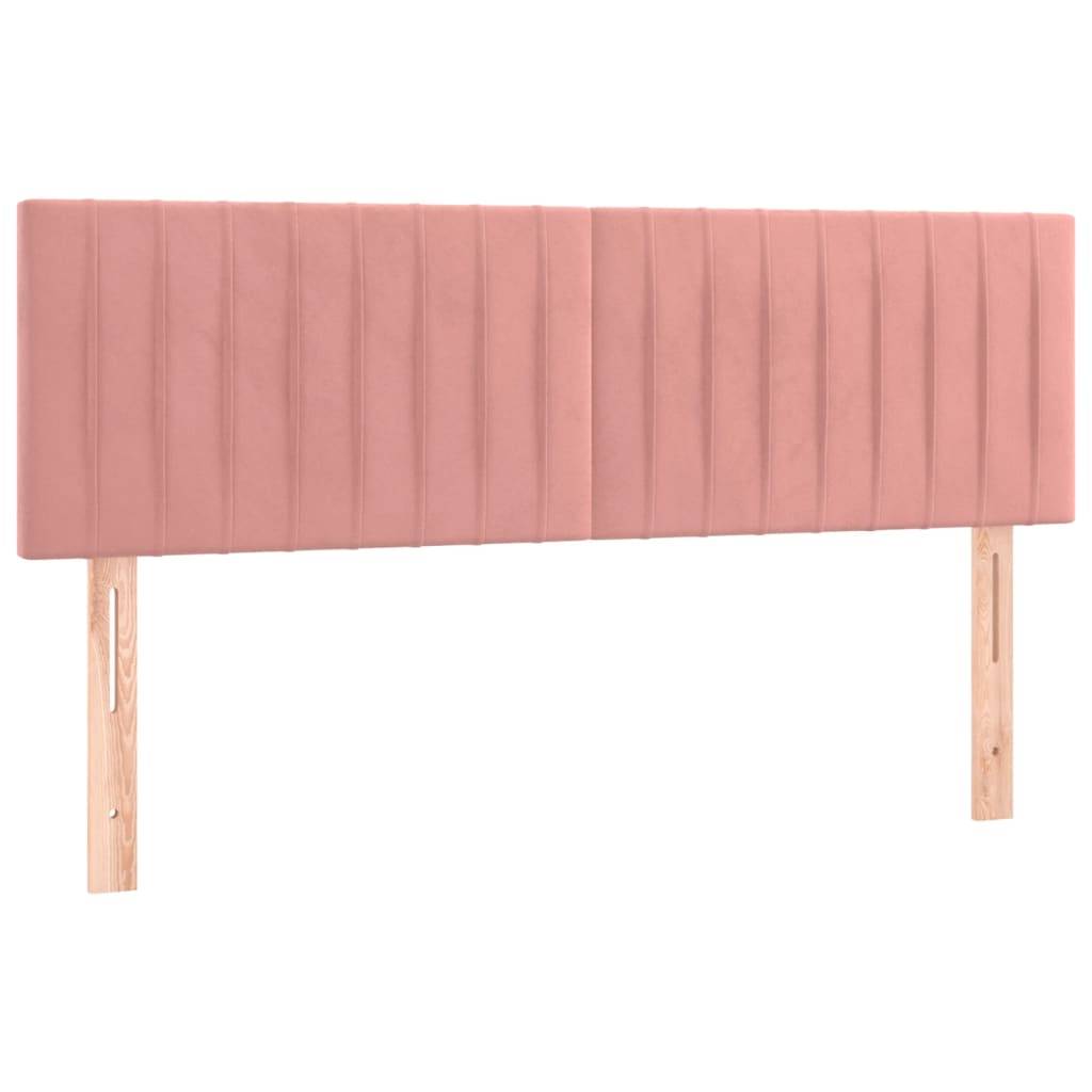 vidaXL LED Kopfteil Rosa 144x5x78/88 cm Samt