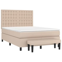 vidaXL Boxspringbett Matratze Cappuccino-Braun 140x190cm Kunstleder vidaXL Boxspringbett Matratze Cappuccino-Braun 140x190cm Kunstleder