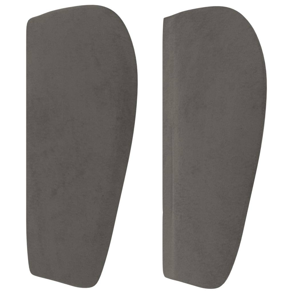 vidaXL Kopfteil mit Ohren Dunkelgrau 93x23x78/88 cm Samt