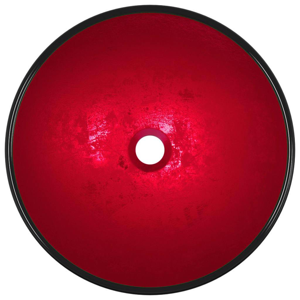 vidaXL Waschbecken Hartglas 42x14 cm Rot