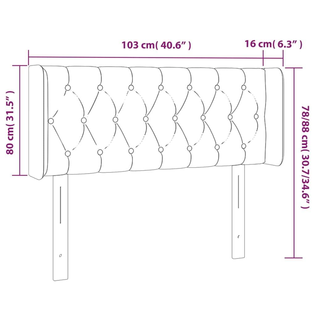 vidaXL Kopfteil mit Ohren Hellgrau 103x16x78/88 cm Stoff