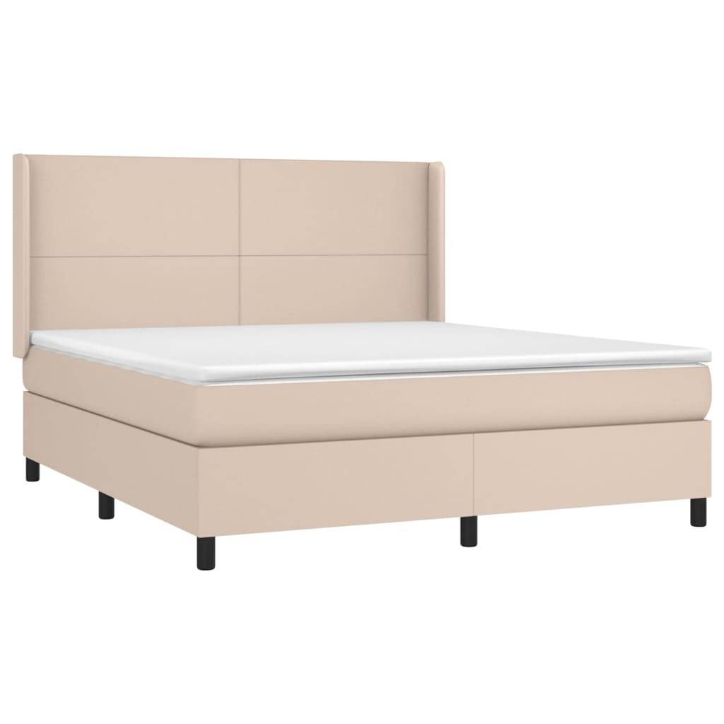 vidaXL Boxspringbett mit Matratze & LED Cappuccino-Braun 160x200cm