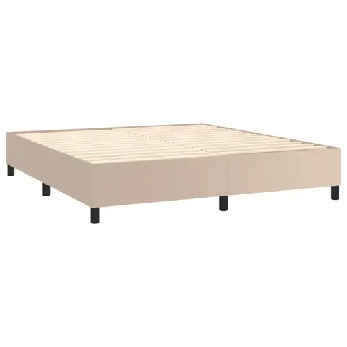 vidaXL Boxspringbett Matratze Cappuccino-Braun 180x200 cm Kunstleder vidaXL Boxspringbett Matratze Cappuccino-Braun 180x200 cm Kunstleder