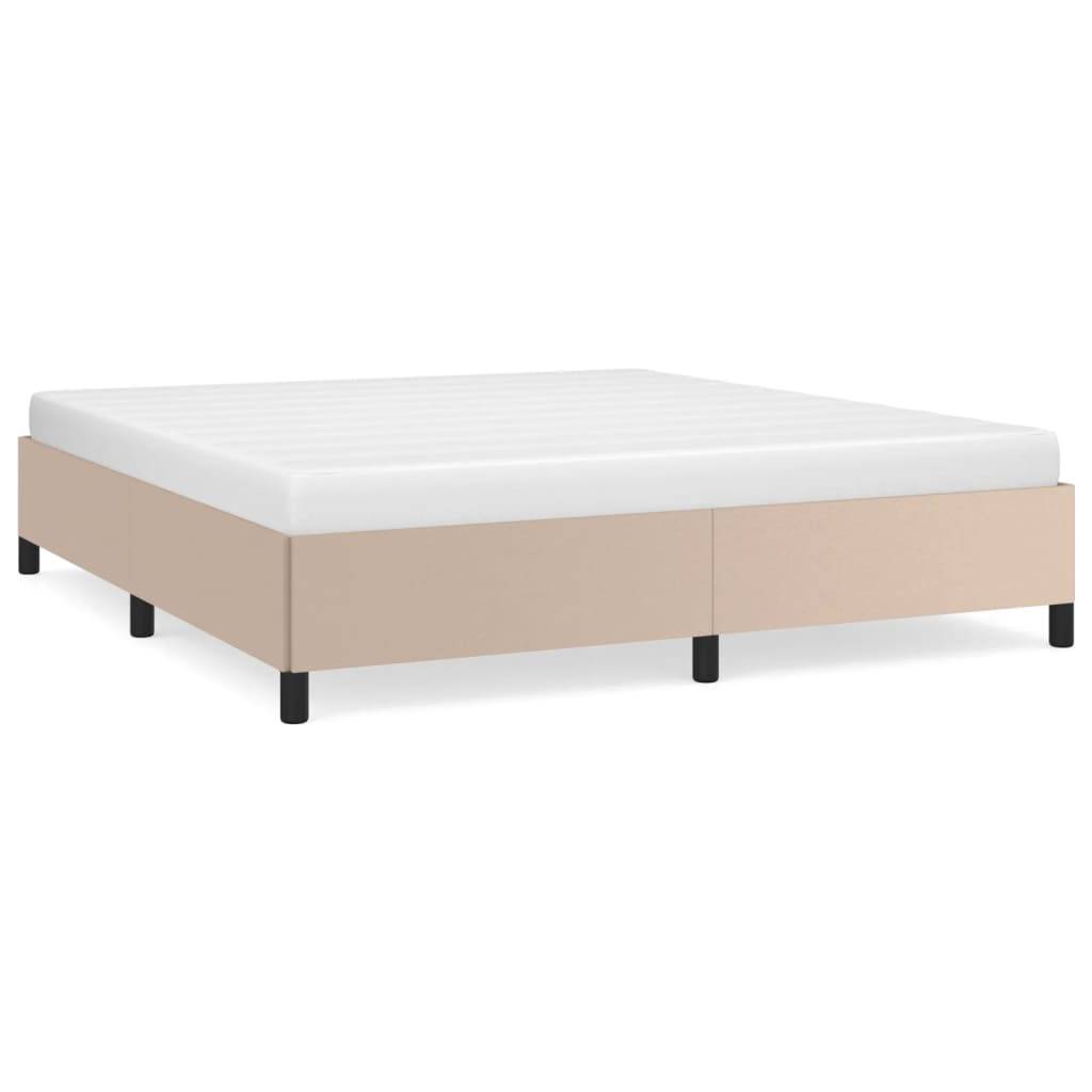 vidaXL Bettgestell Cappuccino-Braun 160x200 cm Kunstleder