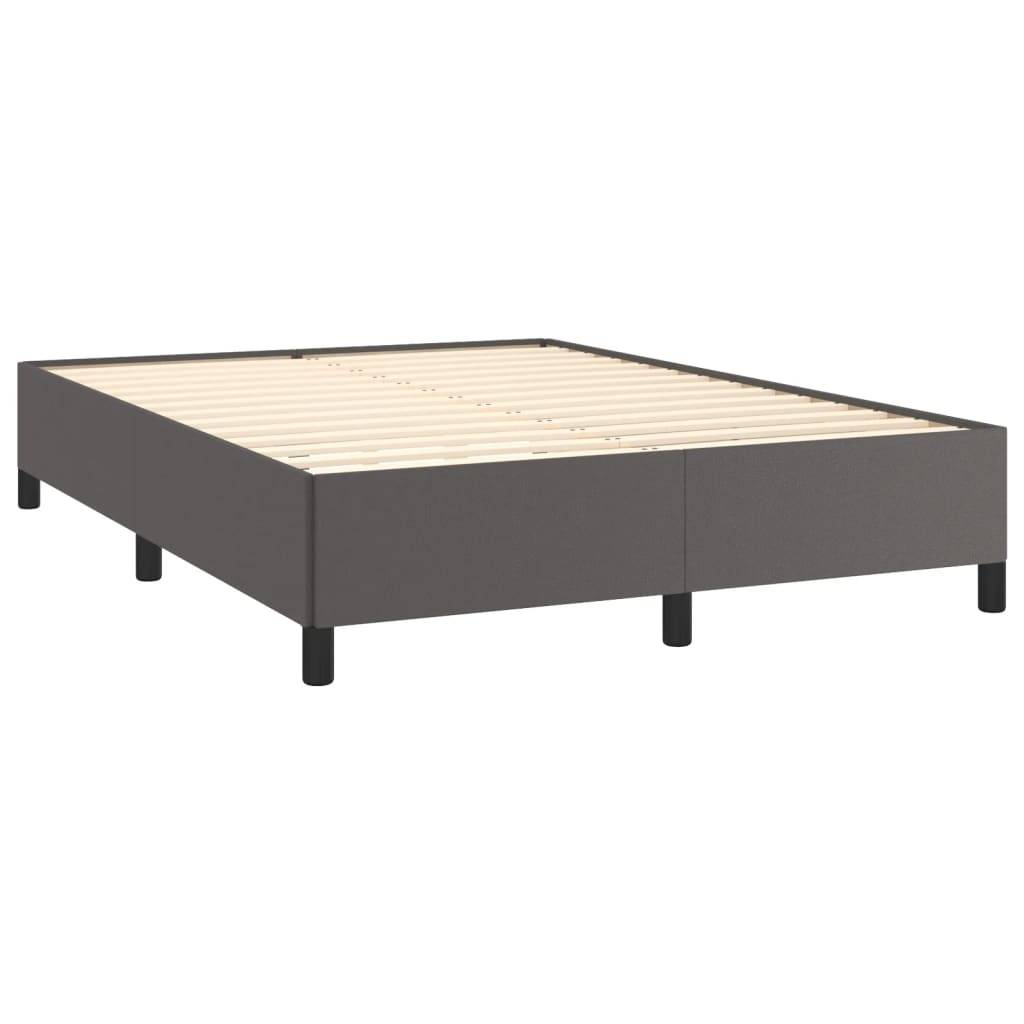vidaXL Bettgestell Grau 140x190 cm Kunstleder