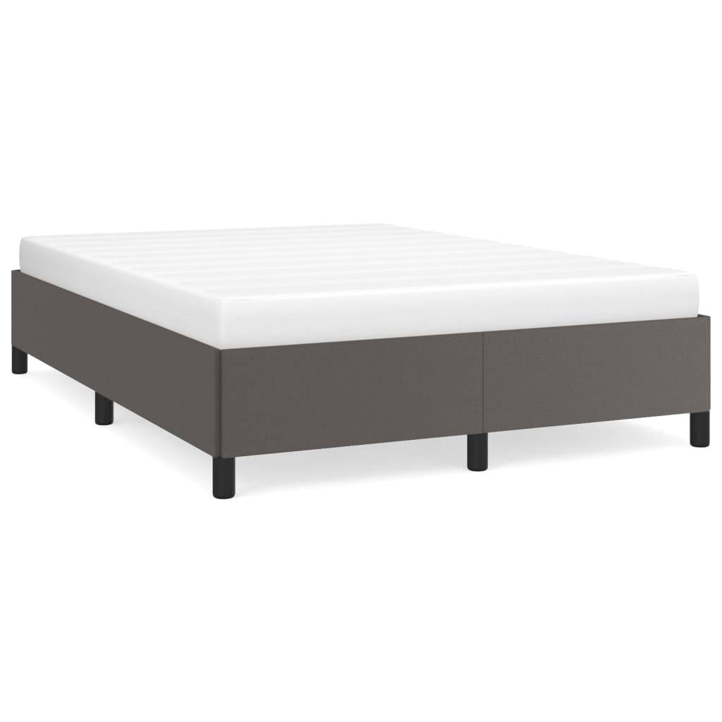 vidaXL Bettgestell Grau 140x190 cm Kunstleder