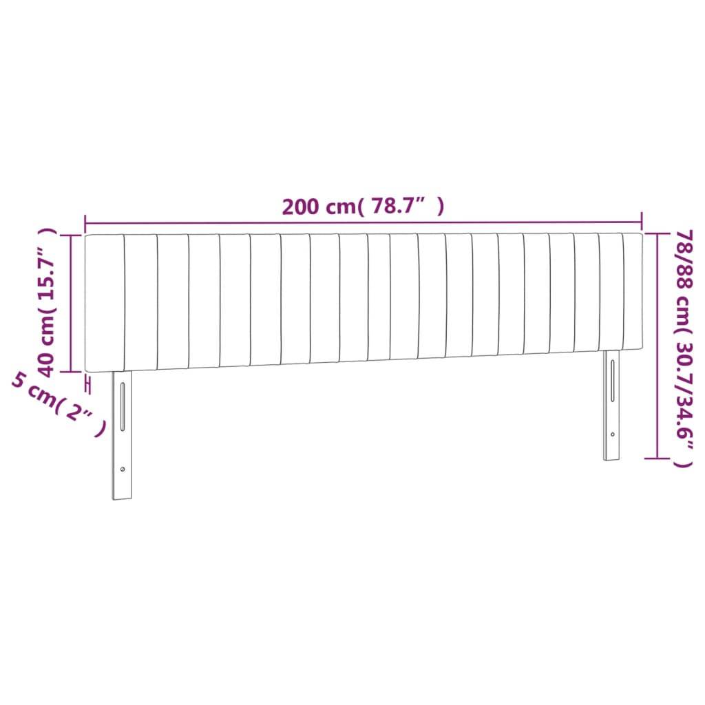 vidaXL Kopfteile 2 Stk. Creme 100x5x78/88 cm Stoff