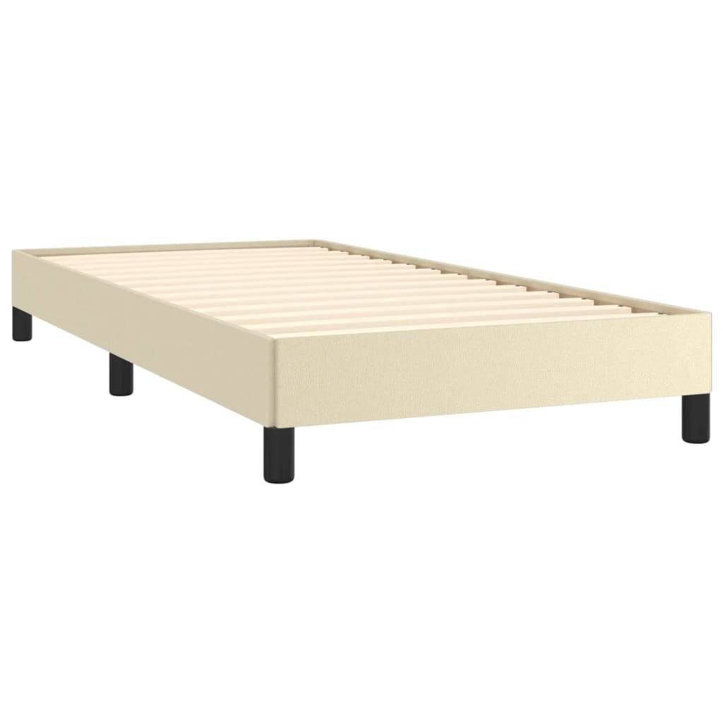vidaXL Bettgestell Creme 100x200 cm Kunstleder