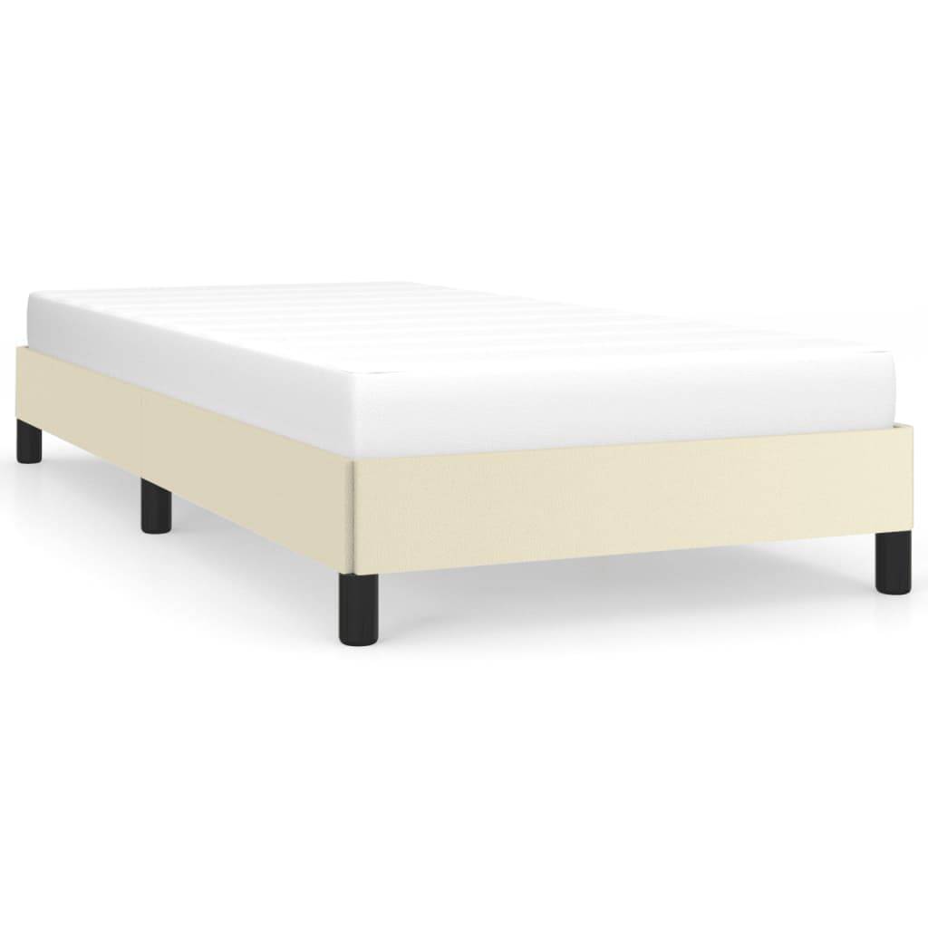 vidaXL Bettgestell Creme 100x200 cm Kunstleder