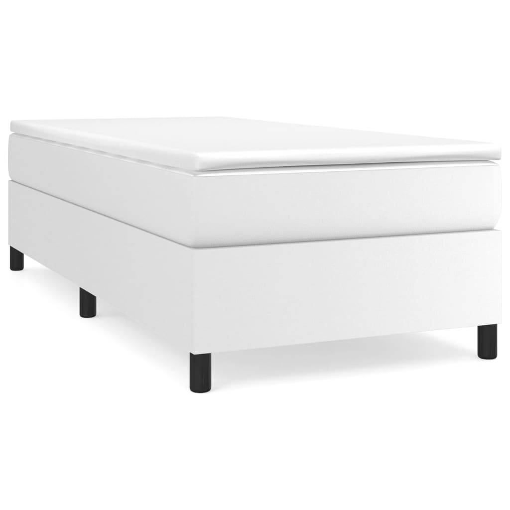 vidaXL Bettgestell Weiß 100x200 cm Kunstleder