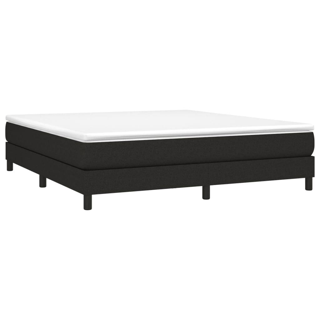 vidaXL Boxspringbett mit Matratze Schwarz 180x200 cm Stoff
