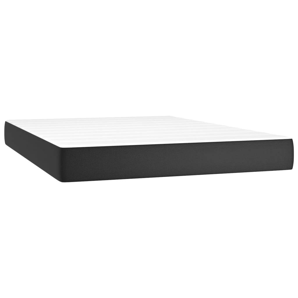 vidaXL Taschenfederkernmatratze Mittel Schwarz 137x190x20 cm Kunstleder
