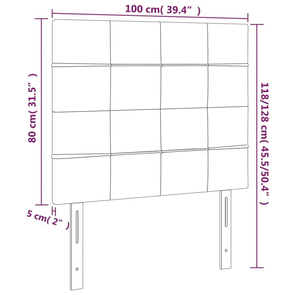 vidaXL LED Kopfteil Blau 100x5x118/128 cm Stoff