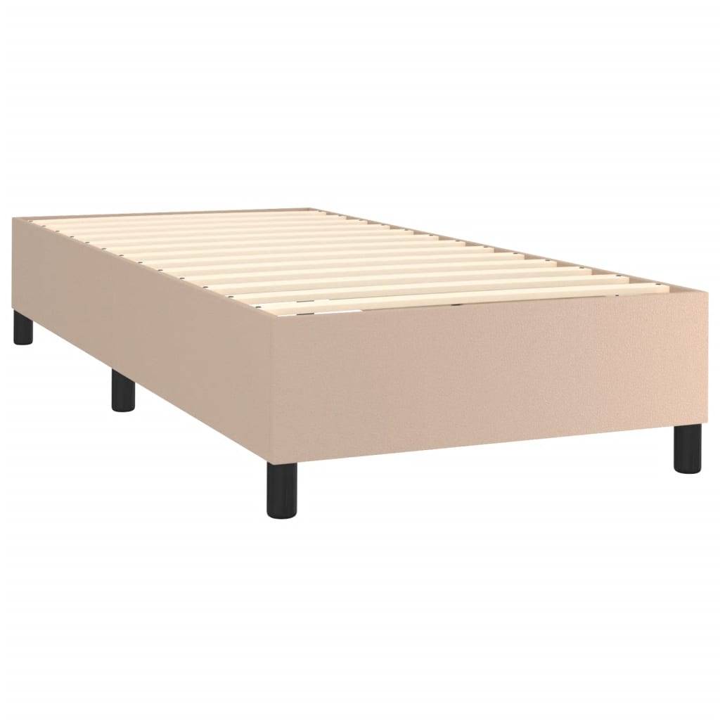 vidaXL Bettgestell Cappuccino-Braun 90x200 cm Kunstleder