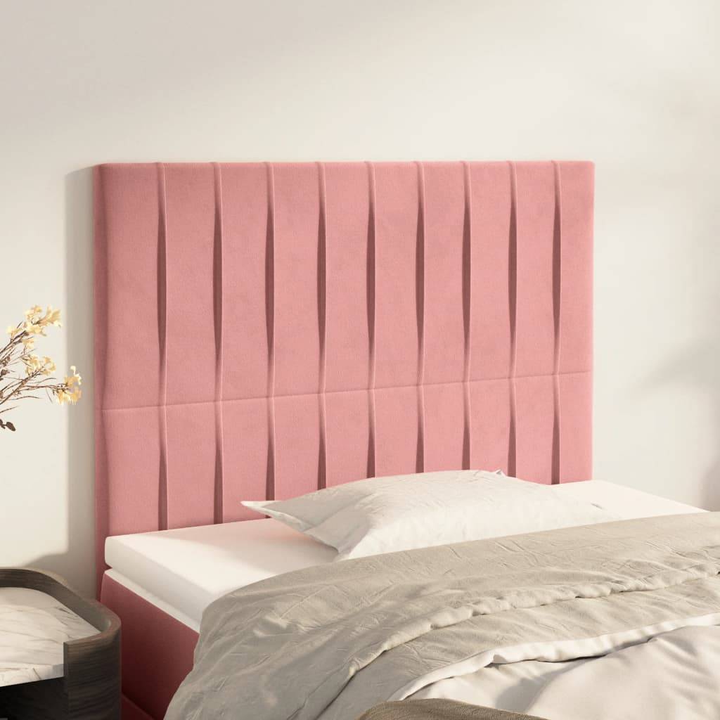 vidaXL Kopfteile 2 Stk. Rosa 100x5x78/88 cm Samt