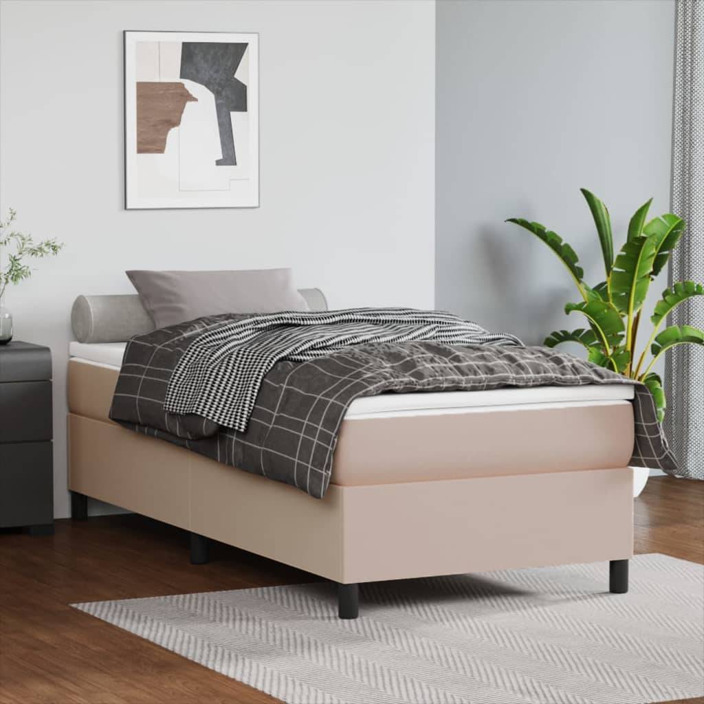 vidaXL Bettgestell Cappuccino-Braun 90x200 cm Kunstleder