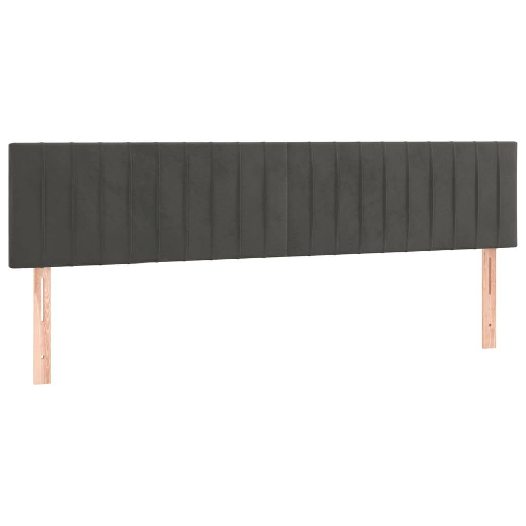 vidaXL LED Kopfteil Dunkelgrau 200x5x78/88 cm Samt