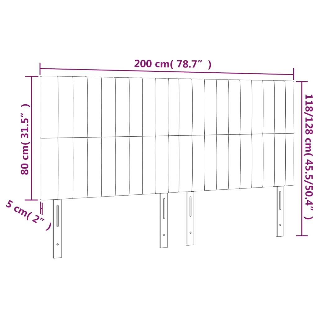 vidaXL Kopfteile 4 Stk. Dunkelgrau 100x5x78/88 cm Stoff