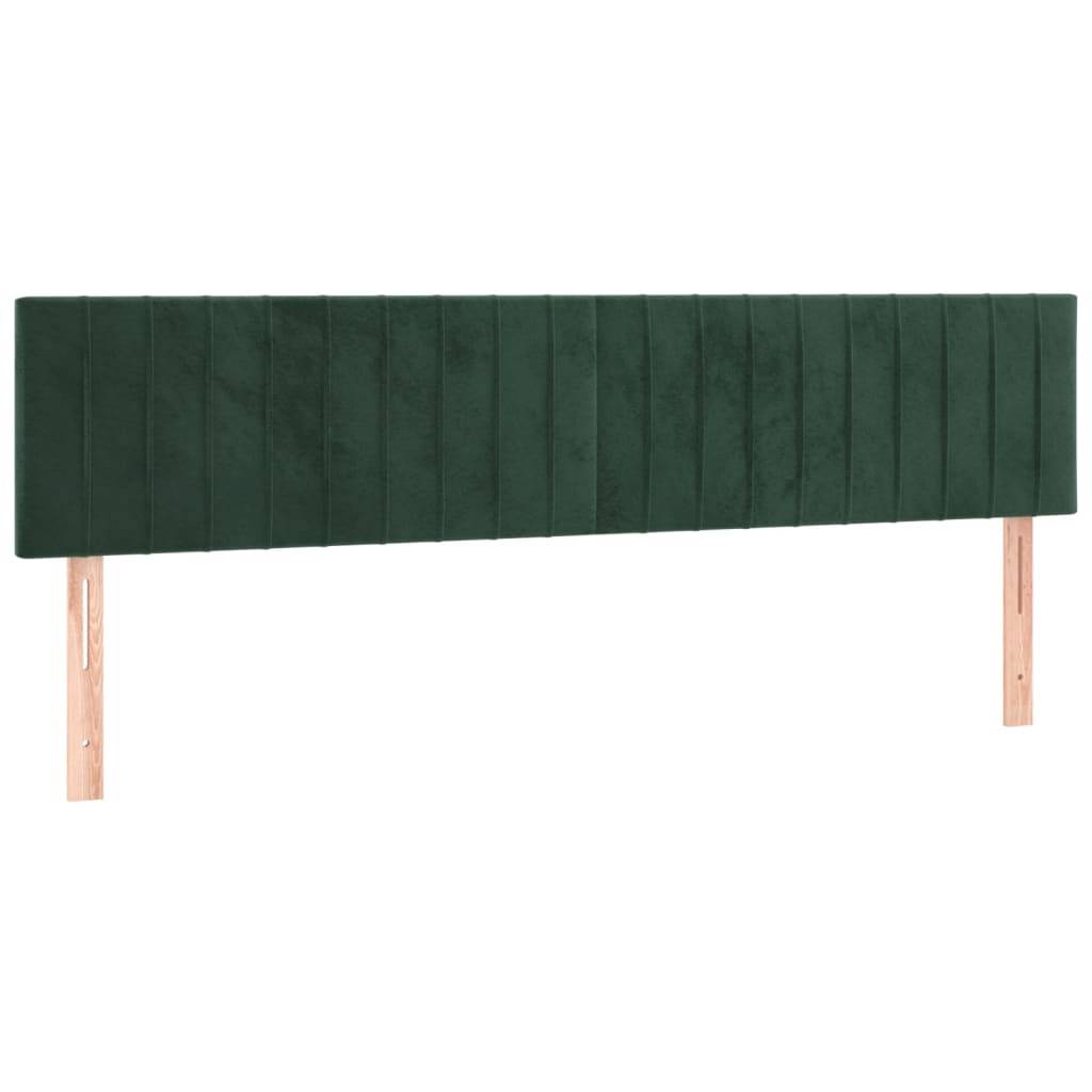 vidaXL LED Kopfteil Dunkelgrün 200x5x78/88 cm Samt