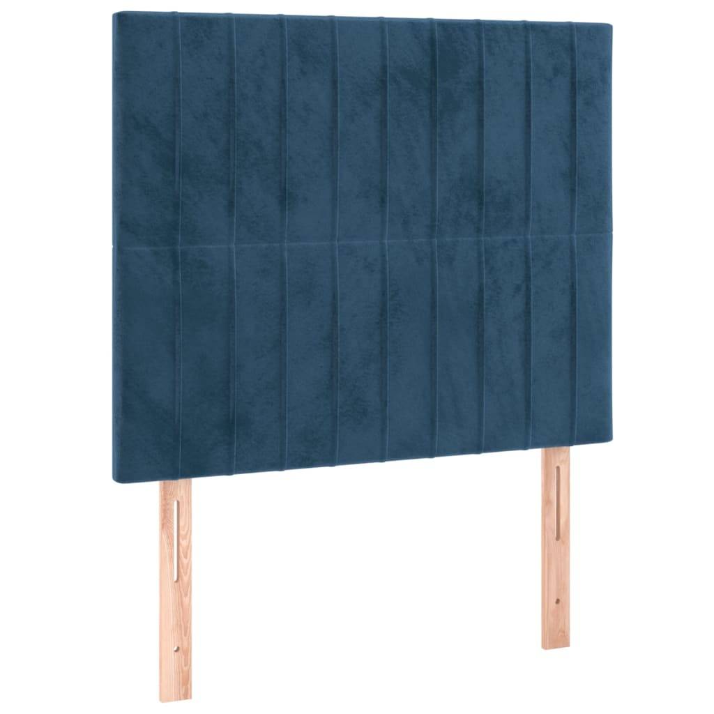 vidaXL LED Kopfteil Dunkelblau 100x5x118/128 cm Samt