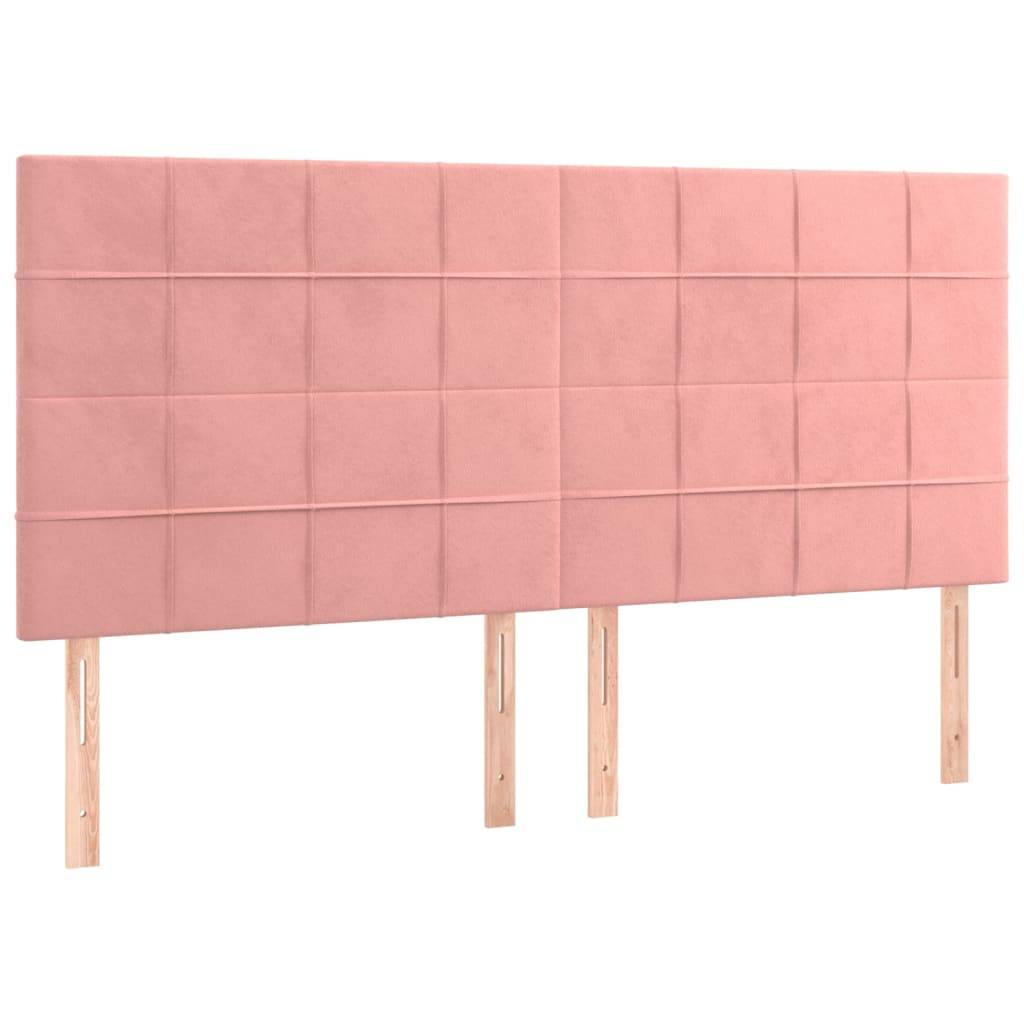 vidaXL Kopfteile 4 Stk. Rosa 80x5x78/88 cm Samt