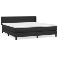 vidaXL Boxspringbett mit Matratze Schwarz 180x200 cm Kunstleder vidaXL Boxspringbett mit Matratze Schwarz 180x200 cm Kunstleder