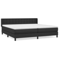 vidaXL Boxspringbett mit Matratze Schwarz 200x200 cm Kunstleder vidaXL Boxspringbett mit Matratze Schwarz 200x200 cm Kunstleder
