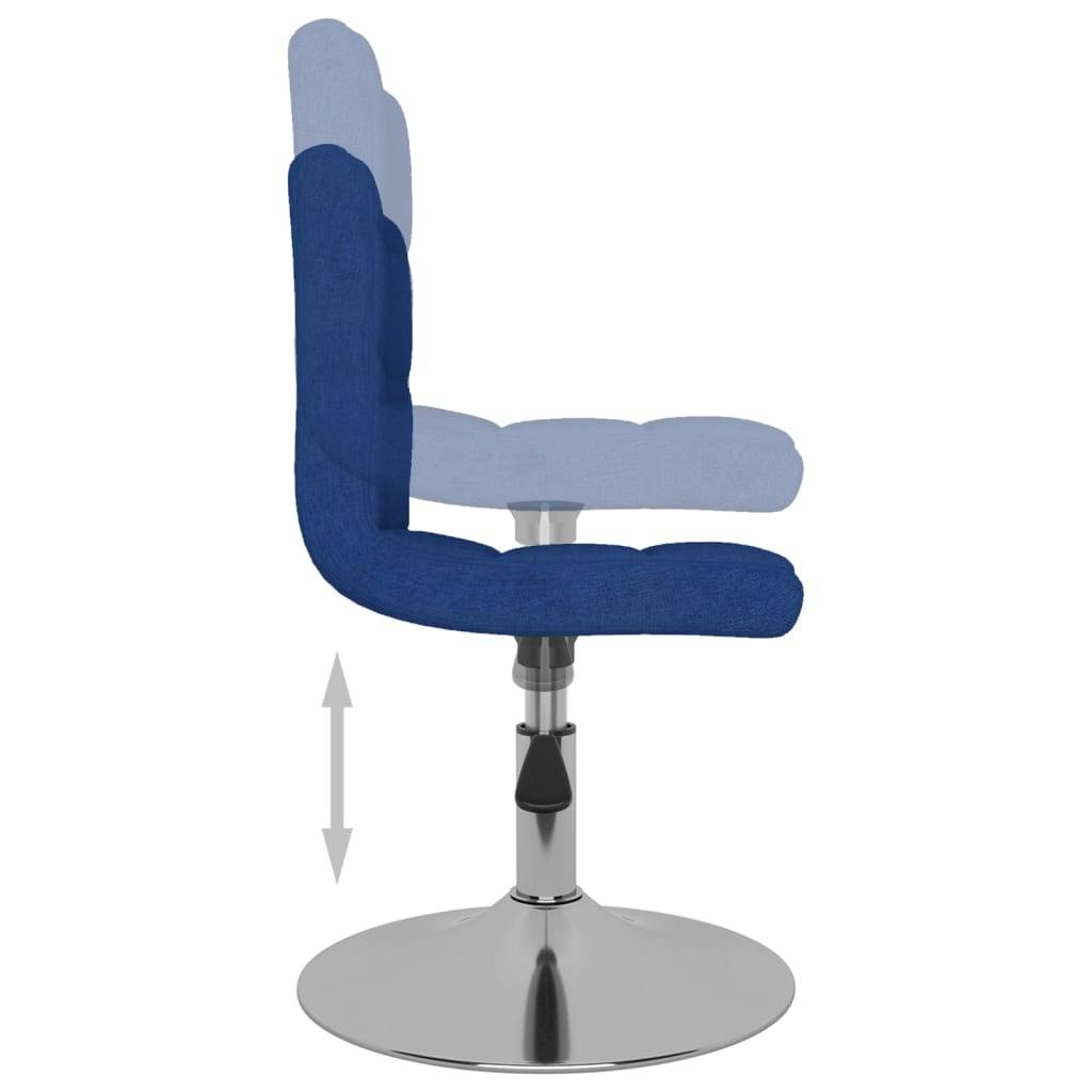 vidaXL Esszimmerstühle 6 Stk. Drehbar Blau Stoff