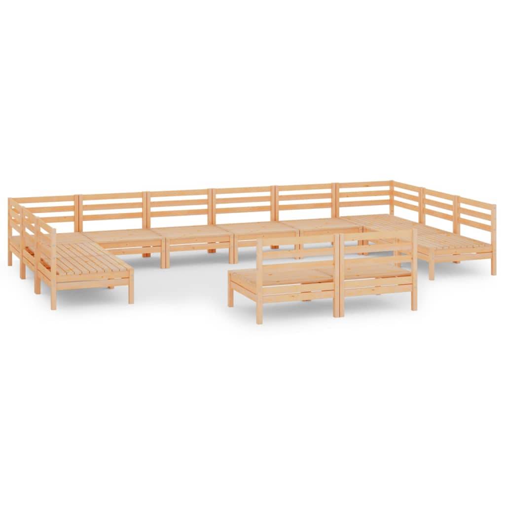 vidaXL 12-tlg. Garten-Lounge-Set Massivholz Kiefer
