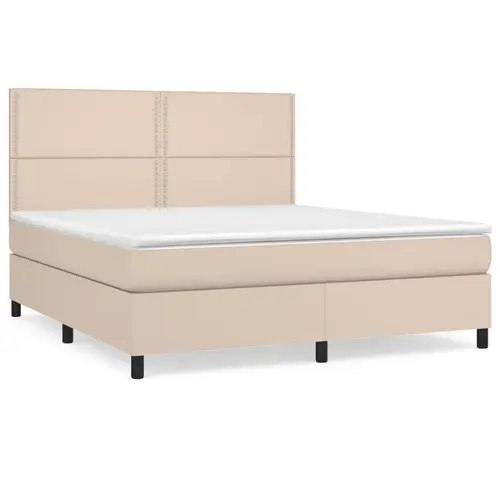 vidaXL Boxspringbett Matratze Cappuccino-Braun 180x200 cm Kunstleder vidaXL Boxspringbett Matratze Cappuccino-Braun 180x200 cm Kunstleder