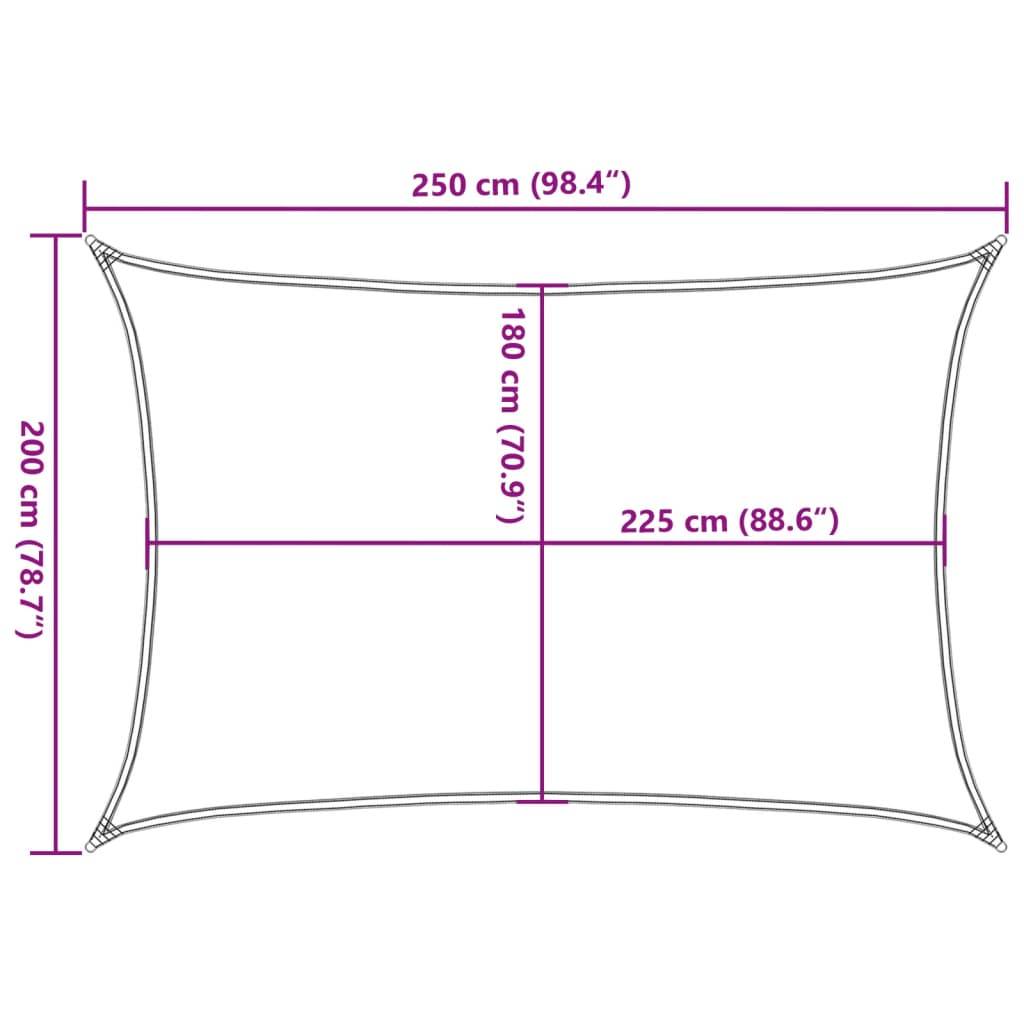 vidaXL Sonnensegel 160 g/m² Braun 2x2,5 m HDPE
