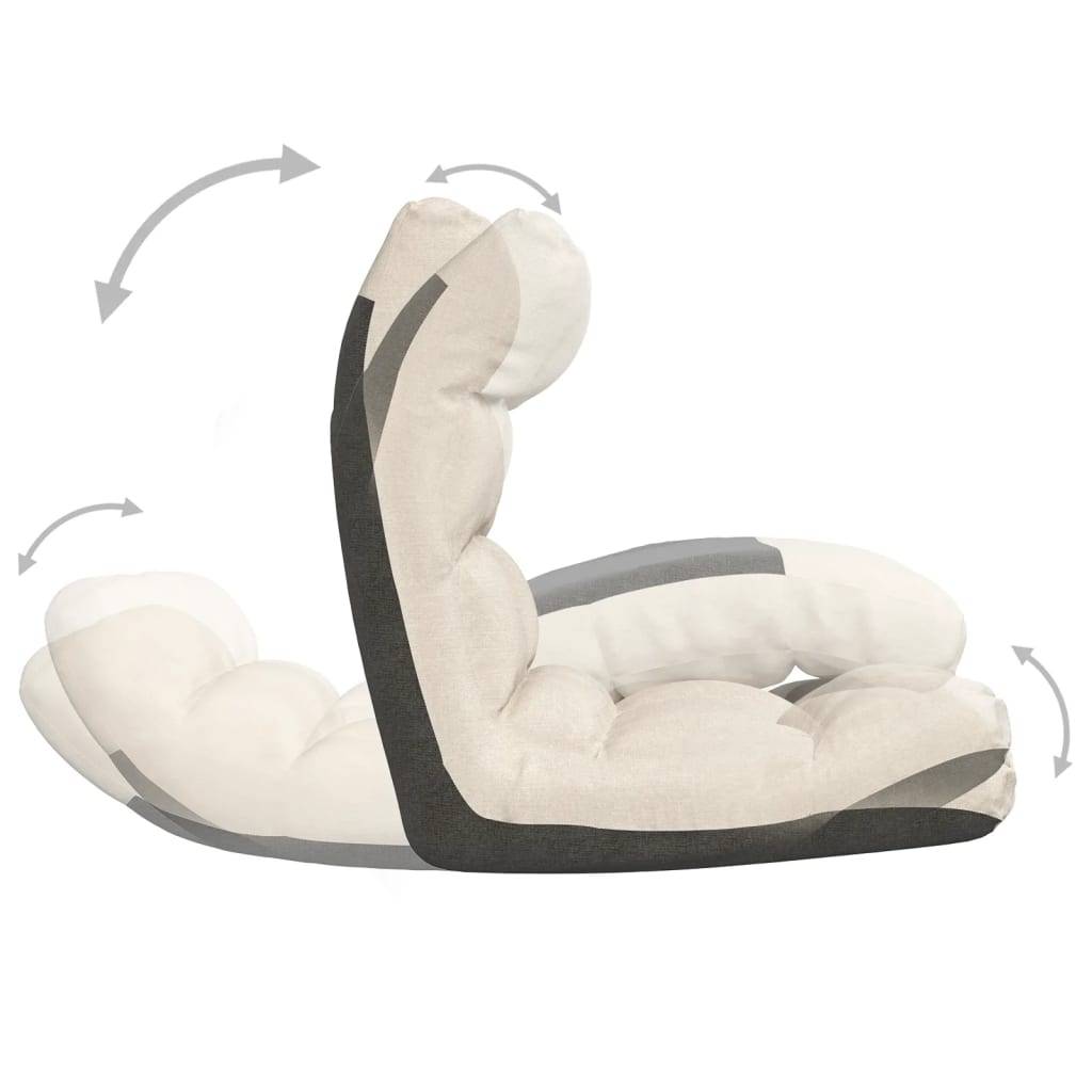 vidaXL Bodenstuhl Faltbar Creme Stoff