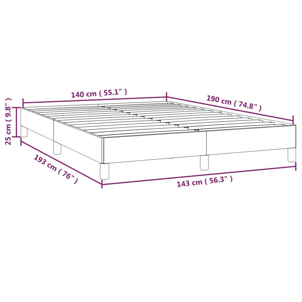 vidaXL Bettgestell ohne Matratze Dunkelgrau 140x190 cm Stoff