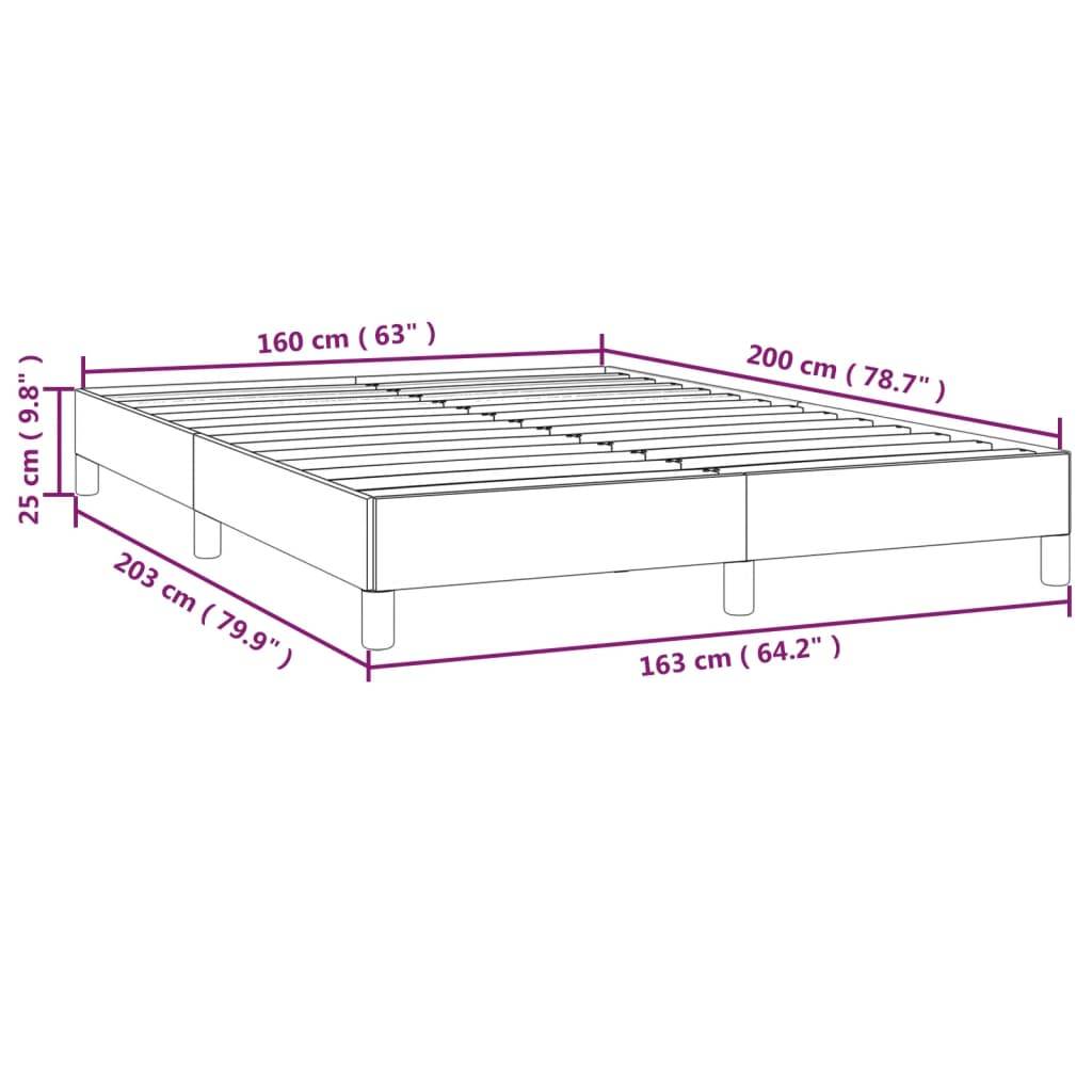 vidaXL Bettgestell ohne Matratze Dunkelgrau 160x200 cm Stoff