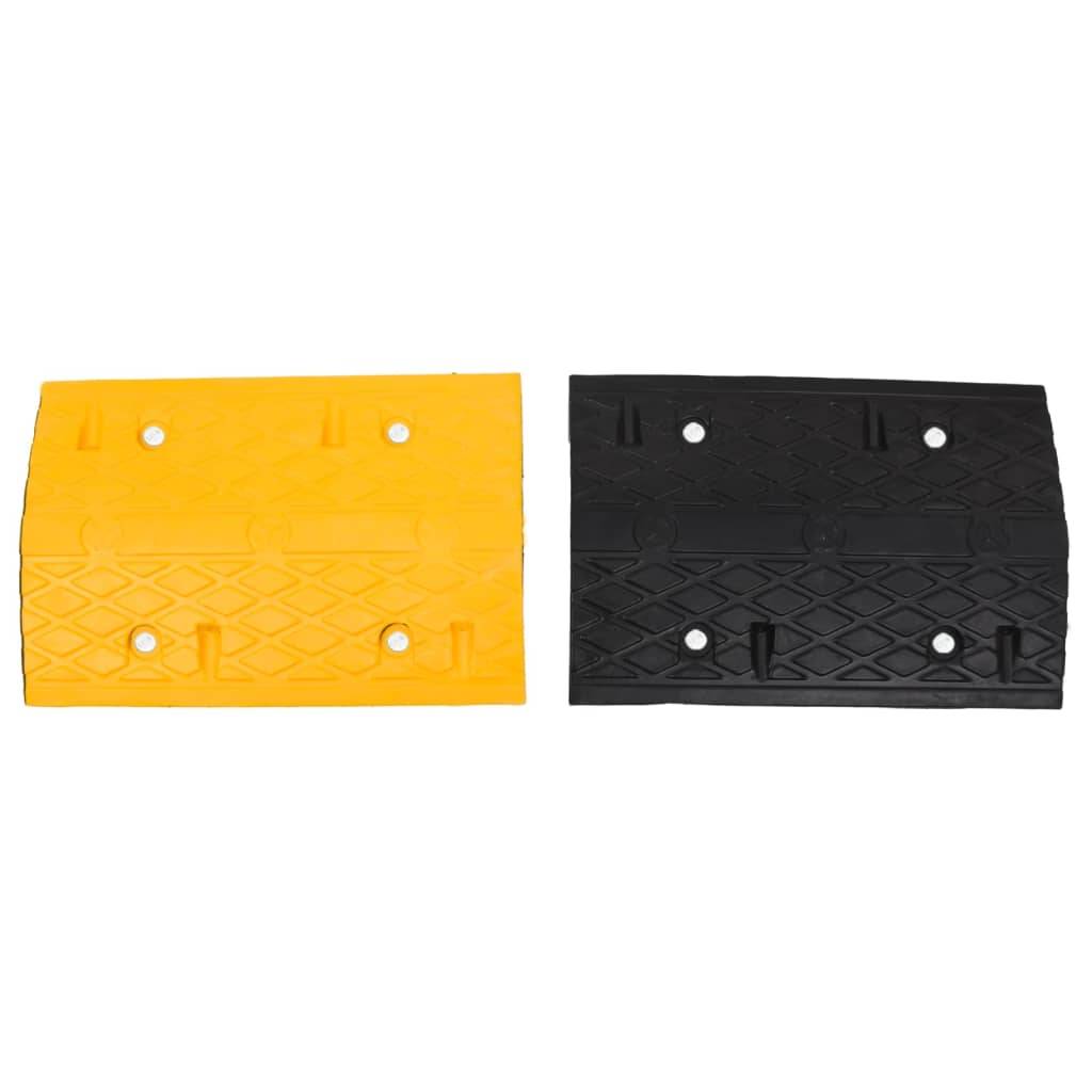 vidaXL Bodenschwellen 4 Stk. Gelb & Schwarz 97x32,5x4 cm Gummi