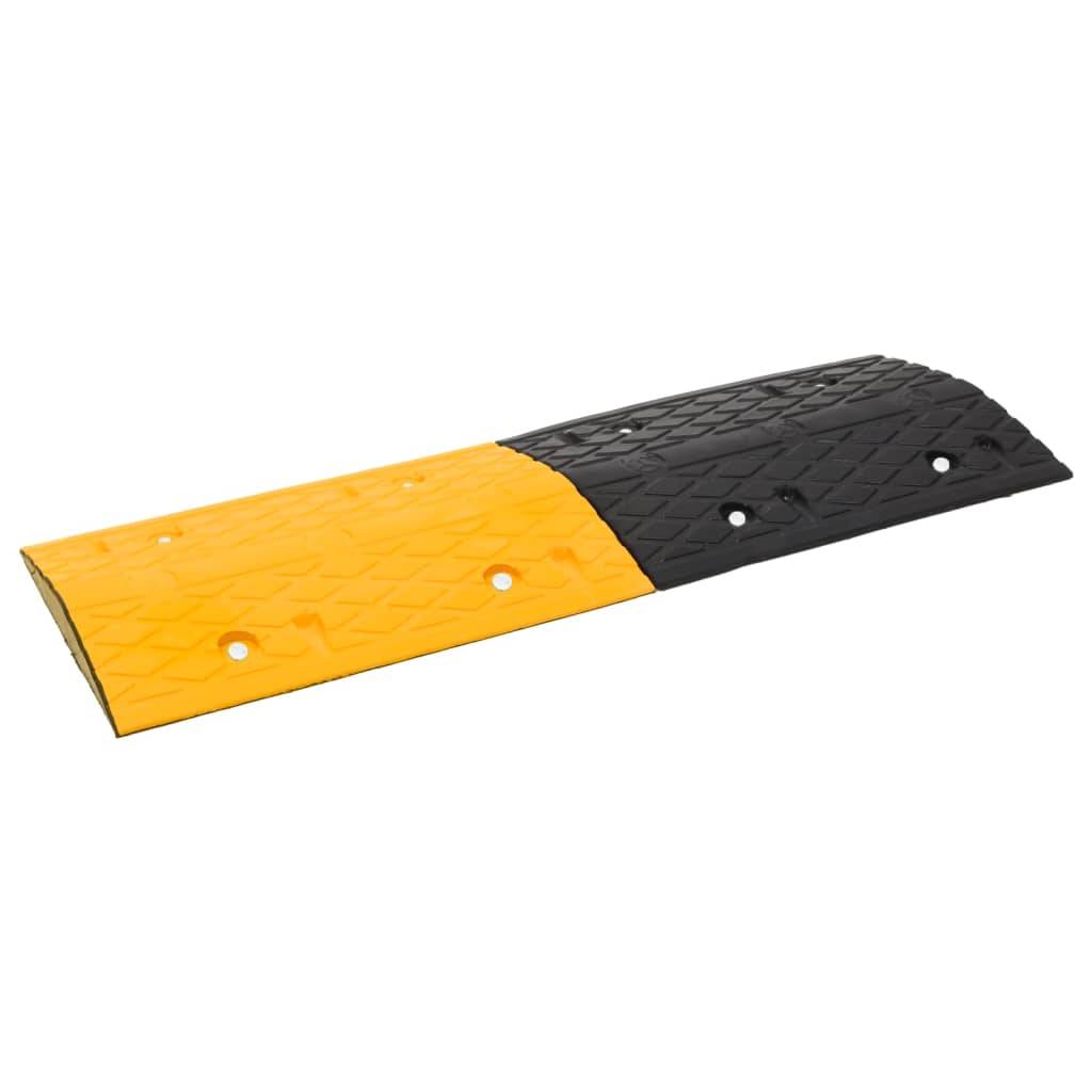 vidaXL Bodenschwellen 2 Stk. Gelb & Schwarz 97x32,5x4 cm Gummi