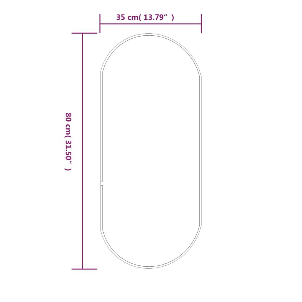 vidaXL Wandspiegel Schwarz 80x35 cm Oval