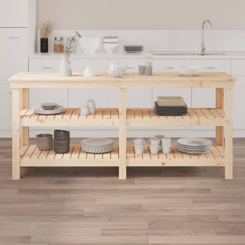 vidaXL Werkbank 181x50x80 cm Massivholz Kiefer