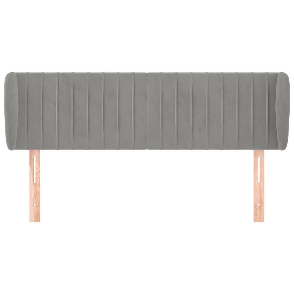 vidaXL Kopfteil mit Ohren Hellgrau 147x23x78/88 cm Samt
