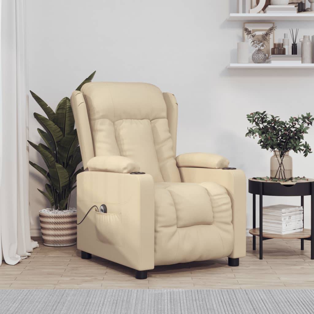 vidaXL Relaxsessel Elektrisch Creme Stoff