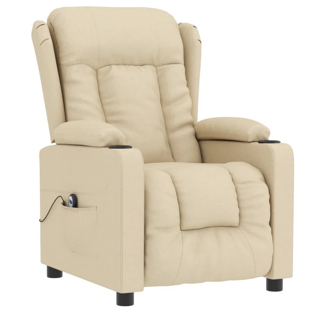 vidaXL Relaxsessel Elektrisch Creme Stoff