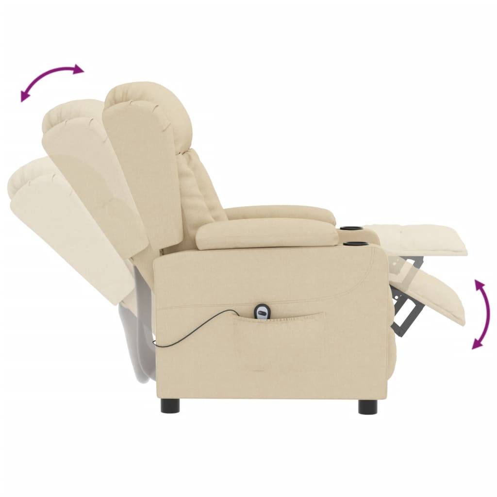 vidaXL Relaxsessel Elektrisch Creme Stoff