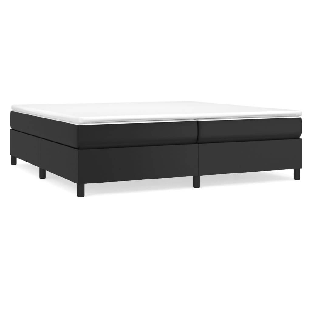 vidaXL Boxspringbett mit Matratze Schwarz 200x200 cm Kunstleder