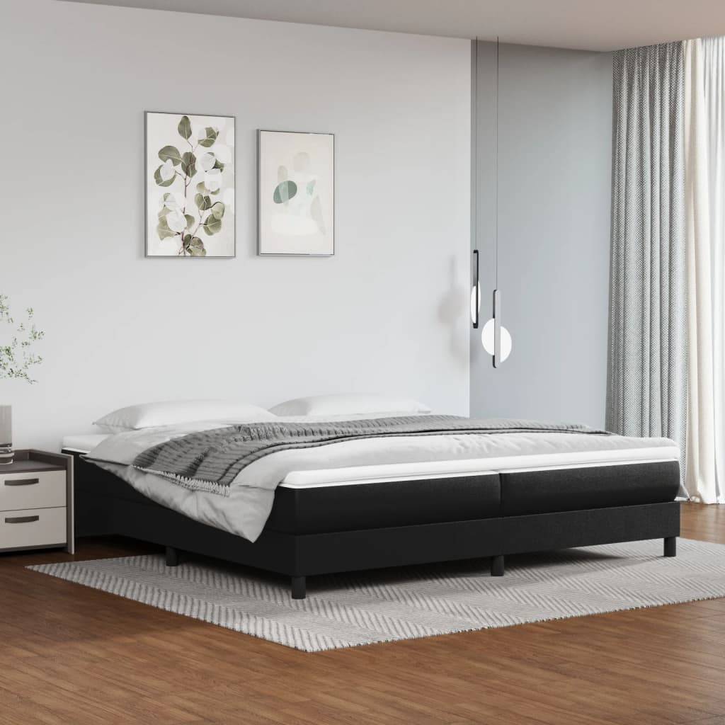 vidaXL Boxspringbett mit Matratze Schwarz 200x200 cm Kunstleder