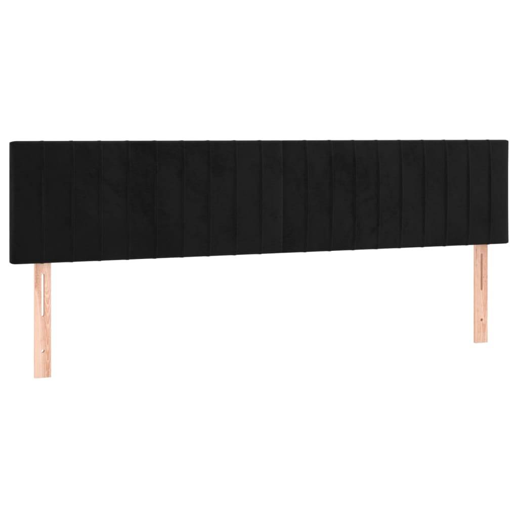 vidaXL LED Kopfteil Schwarz 200x5x78/88 cm Samt