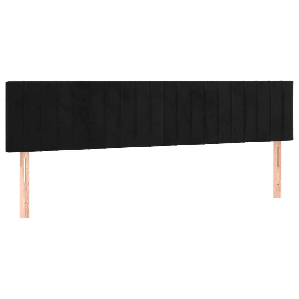 vidaXL LED Kopfteil Schwarz 160x5x78/88 cm Samt