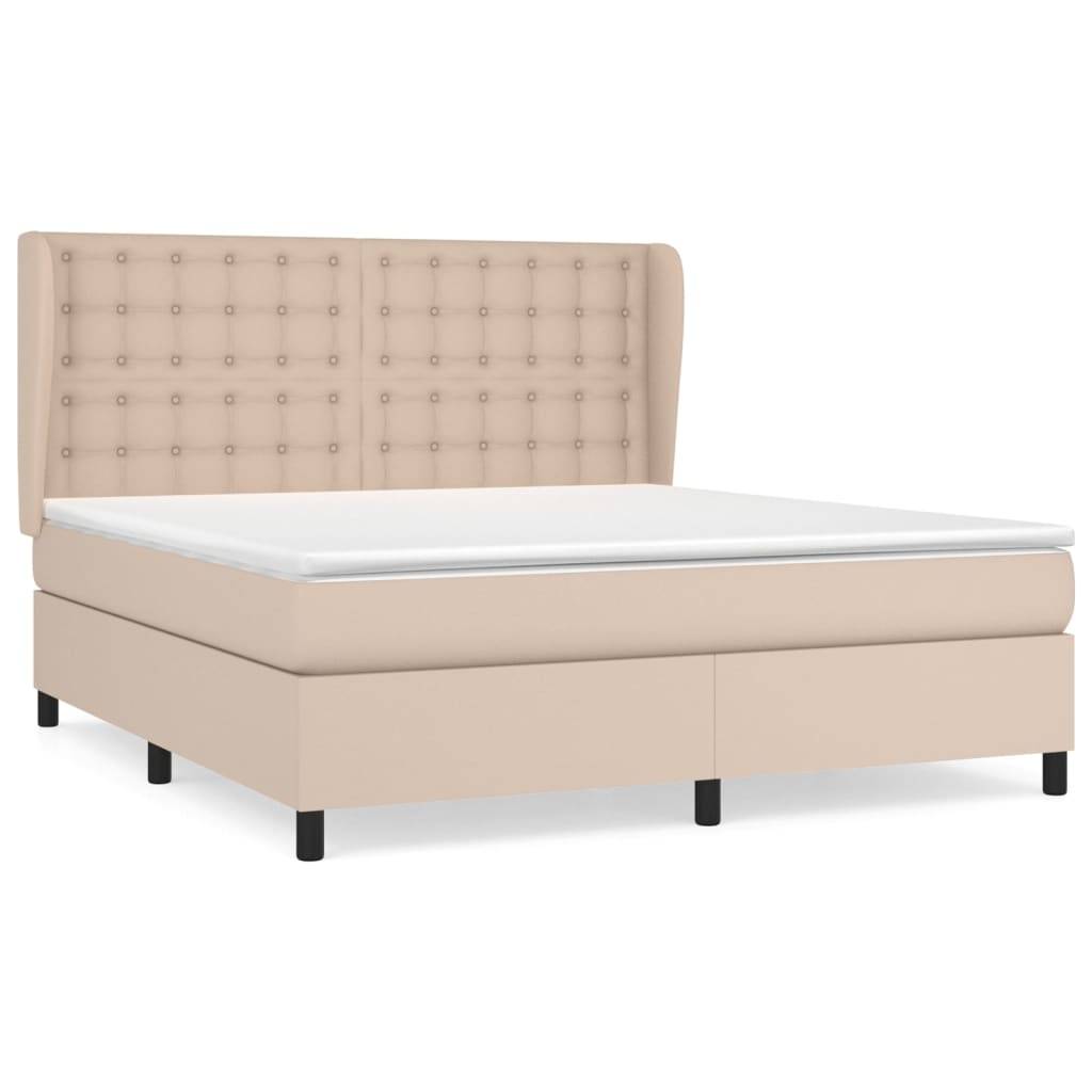 vidaXL Boxspringbett Matratze Cappuccino-Braun 180x200 cm Kunstleder